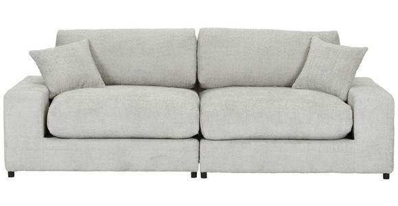 BIGSOFA Struktur, Bouclé Greige  - Greige/Schwarz, MODERN, Kunststoff/Textil (240/76/125cm) - Landscape