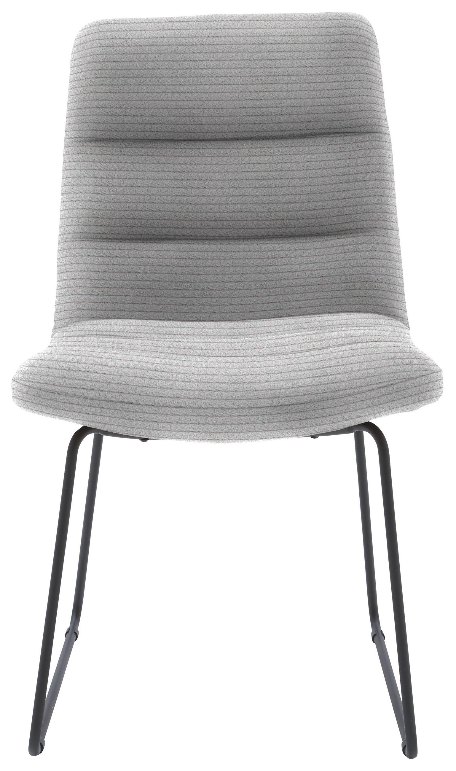 STUHL  in Cord Textil  - Schwarz/Grau, Design, Textil/Metall (52/88/66cm) - Dieter Knoll