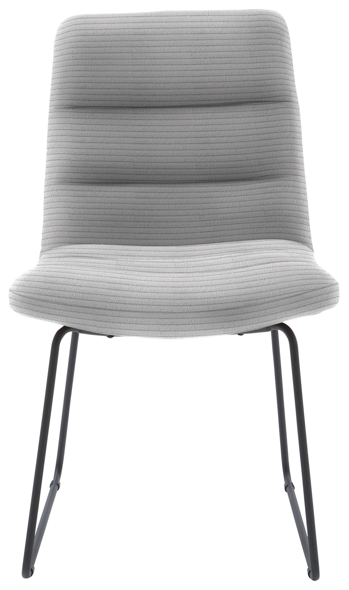 STUHL  in Cord Textil  - Schwarz/Grau, Design, Textil/Metall (52/88/66cm) - Dieter Knoll