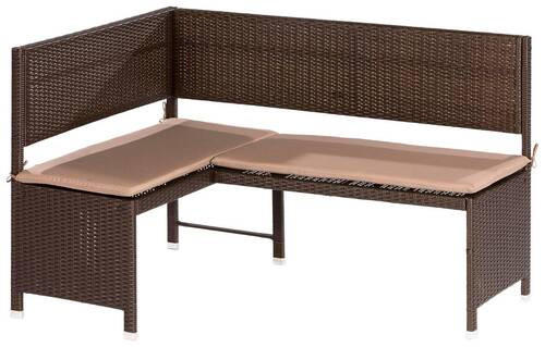 GARTENBANK Stahl - Beige/Braun, KONVENTIONELL, Kunststoff/Textil (100/148cm) - Gardenson