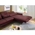 ECKSOFA in Echtleder Brombeere  - Brombeere/Schwarz, Design, Leder/Metall (332/193cm) - Dieter Knoll