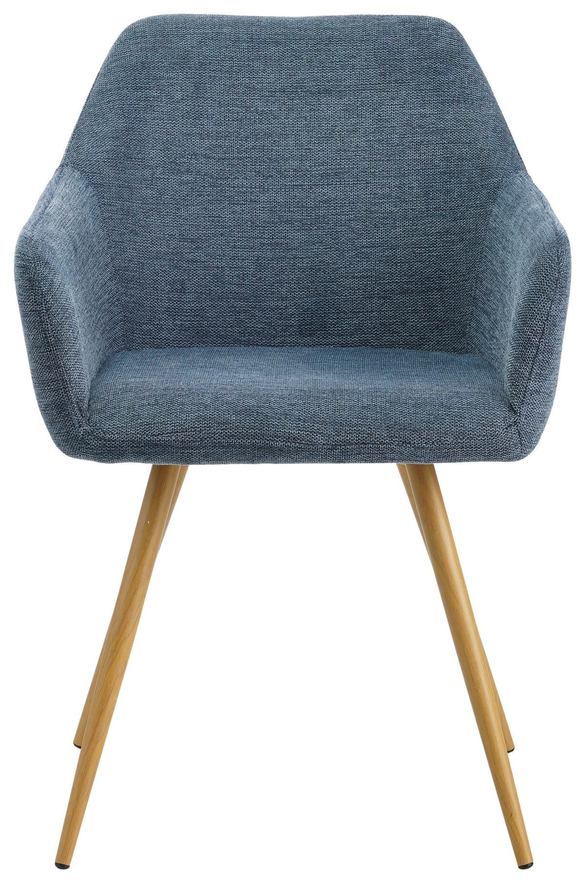 ARMLEHNSTUHL  in Eisen Mikrofaser  - Blau/Naturfarben, MODERN, Textil/Metall (56/81,5/63cm) - MID.YOU