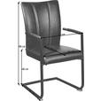 ARMLEHNSTUHL  in Stahl Lederlook  - Schwarz/Braun, Trend, Textil/Metall (59/96/52cm) - Ambia Home