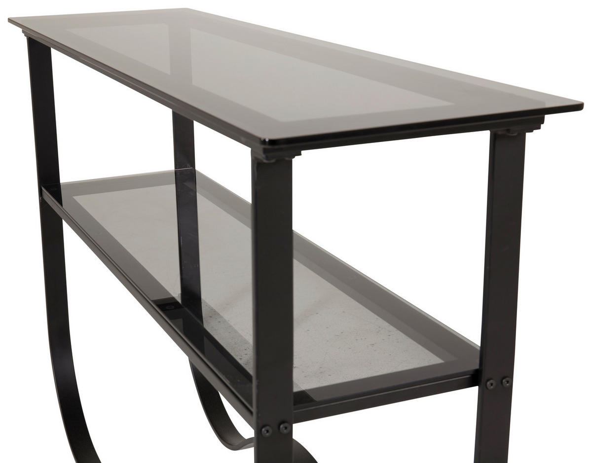 BEISTELLTISCH in Metall, Glas 117/33,5/76 cm  - Schwarz, Design, Glas/Metall (117/33,5/76cm) - Livetastic