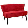 SITZBANK 140/83/75 cm Mikrovelours Rot Holz  - Rot/Schwarz, Trend, Holz/Textil (140/83/75cm) - MID.YOU