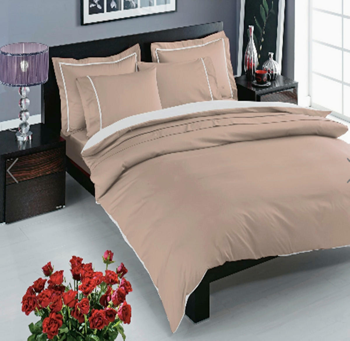 Lenjerie De Pat 240/260 cm  - cappuccino, Basics, textil (240/260cm)