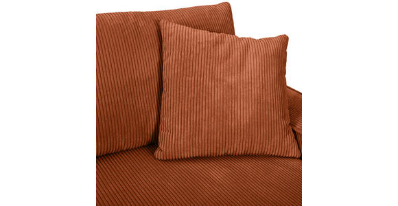 ECKSOFA in Cord Rostfarben  - Rostfarben/Schwarz, KONVENTIONELL, Kunststoff/Textil (250/153cm) - Ambia Home