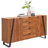 SIDEBOARD  172,8/90,6/43 cm 4 Schublade(n)  - Eichefarben/Schwarz, Trend, Holz/Metall (172,8/90,6/43cm) - Landscape
