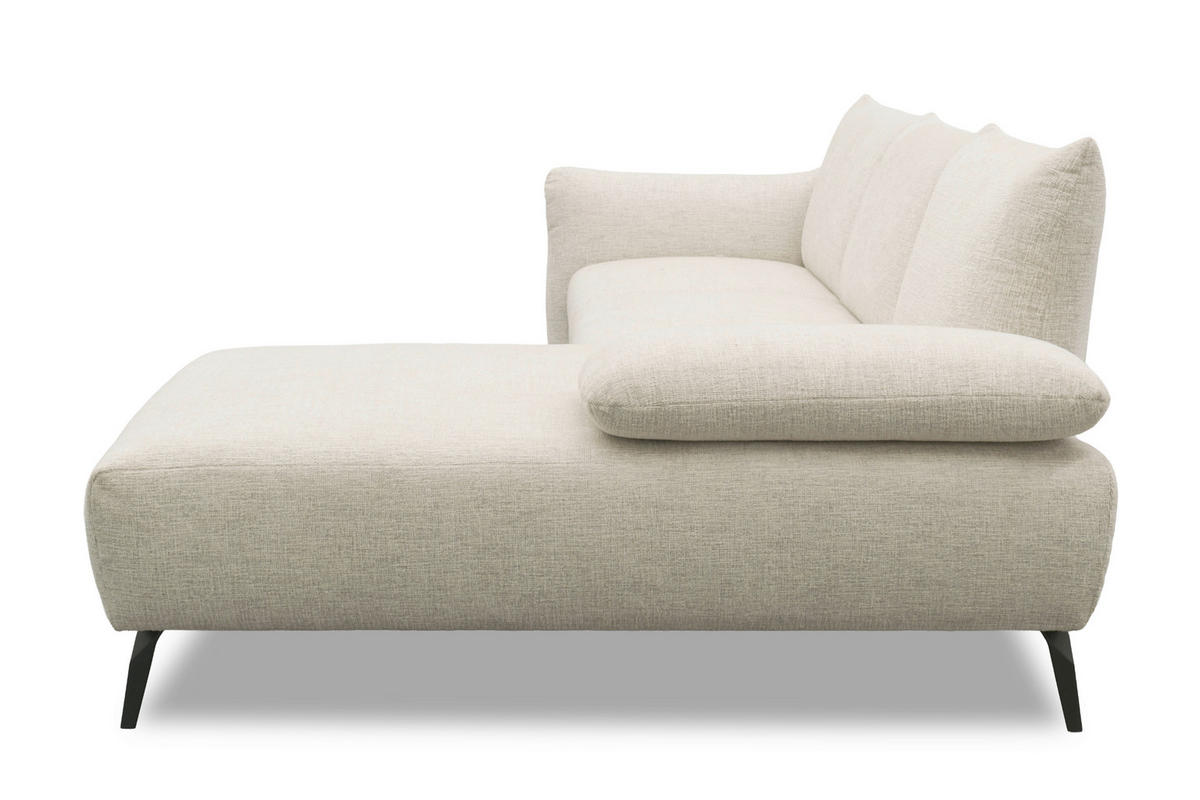 ECKSOFA 200 030 Beige Chenille  - Beige/Schwarz, MODERN, Textil/Metall (274/155cm) - Livetastic