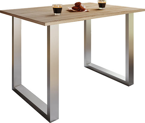 ESSTISCH Silberfarben, Sonoma Eiche  - Silberfarben/Sonoma Eiche, Basics, Holzwerkstoff (140/50/76cm) - MID.YOU