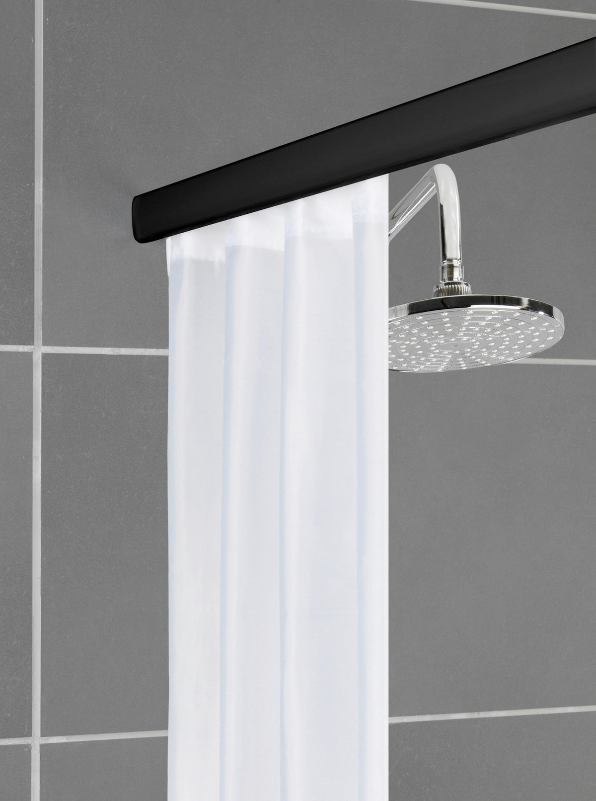 DUSCHSTANGE - Schwarz, KONVENTIONELL, Metall (2/75-125cm) - Schöner Wohnen