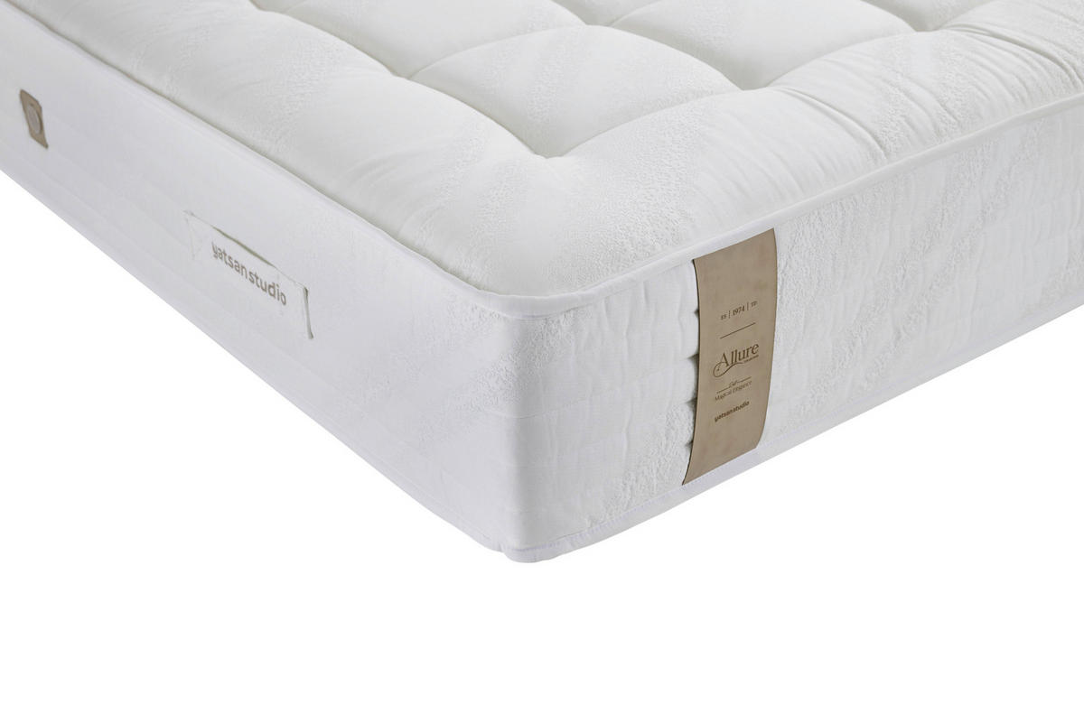 BOXSPRINGMATRATZE ALLURE SICILIA H4, 90/200 cm, Höhe ca.: 31 cm,  - Creme, Basics, Textil (90/200cm)