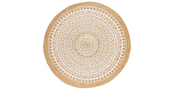 JUTETEPPICH 120 cm Naturfarben, Weiß  - Naturfarben/Weiß, Natur, Textil (120cm) - Linea Natura