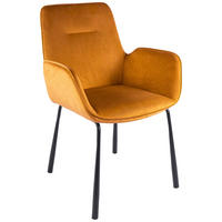 ŽIDLE S PODRUČKAMI, samet, pískové barvy - černá/pískové barvy, Moderní, kov/textil (57/87/58,5cm) - MID.YOU