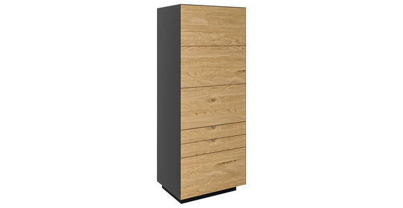 KOMMODE Anthrazit, Wildeiche 56/141/40 cm - Wildeiche/Anthrazit, Natur, Holz/Holzwerkstoff (56/141/40cm) - Dieter Knoll