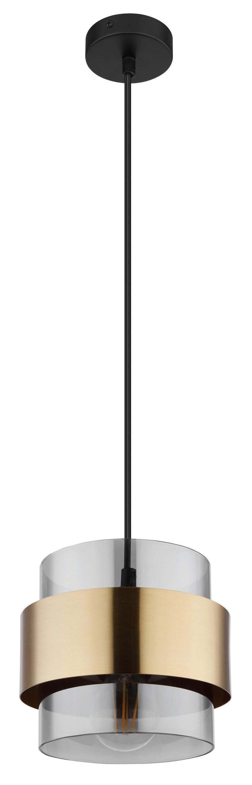 ZÁVĚSNÉ SVÍTIDLO, 18/120 cm  - černá/čiré, Design, kov/sklo (18/120cm) - Globo