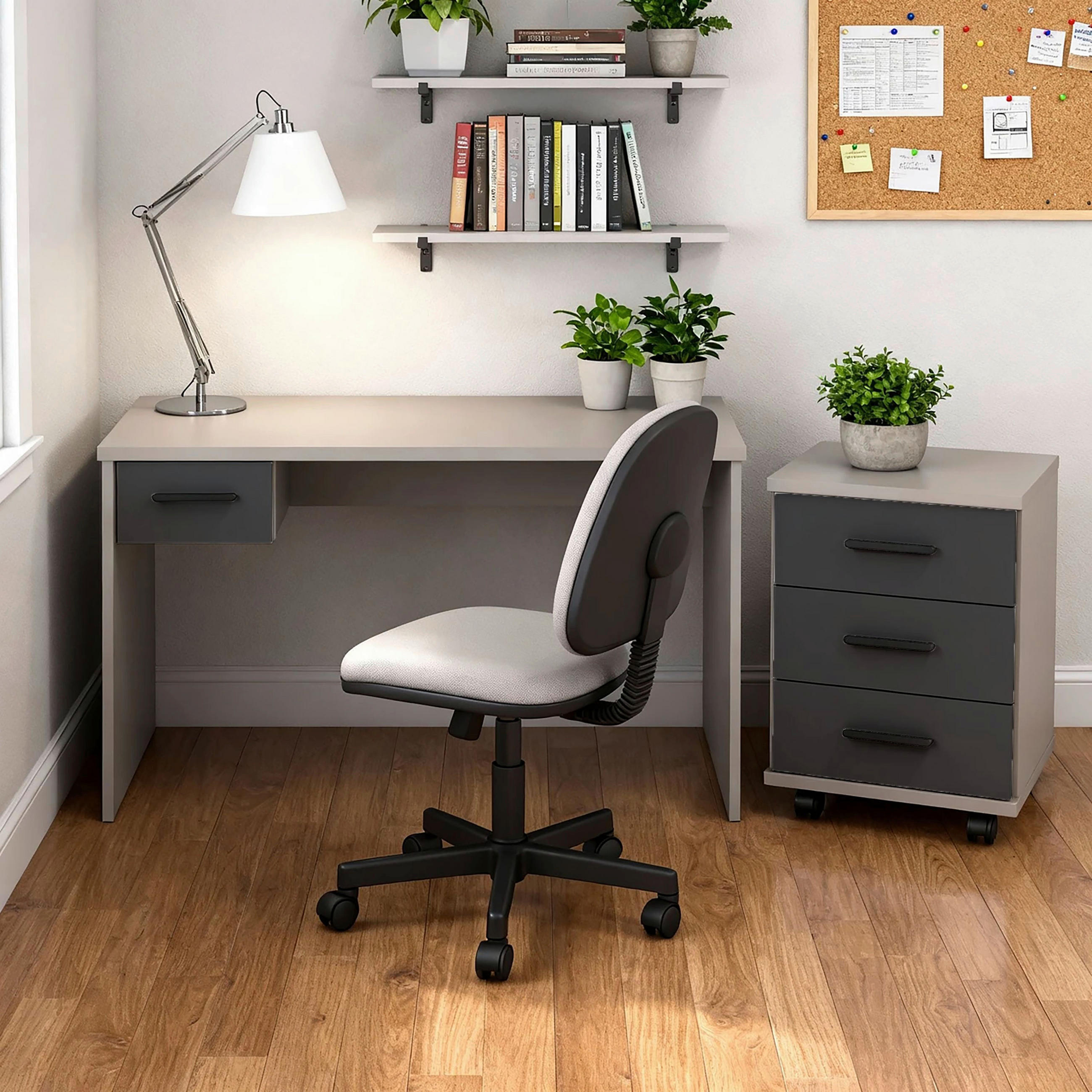 SCHREIBTISCH 140/70/72 cm Graphitfarben, Grau, Sahara seitenverkehrt montierbar  - Schwarz/Graphitfarben, Design, Holzwerkstoff/Kunststoff (140/70/72cm) - Carryhome