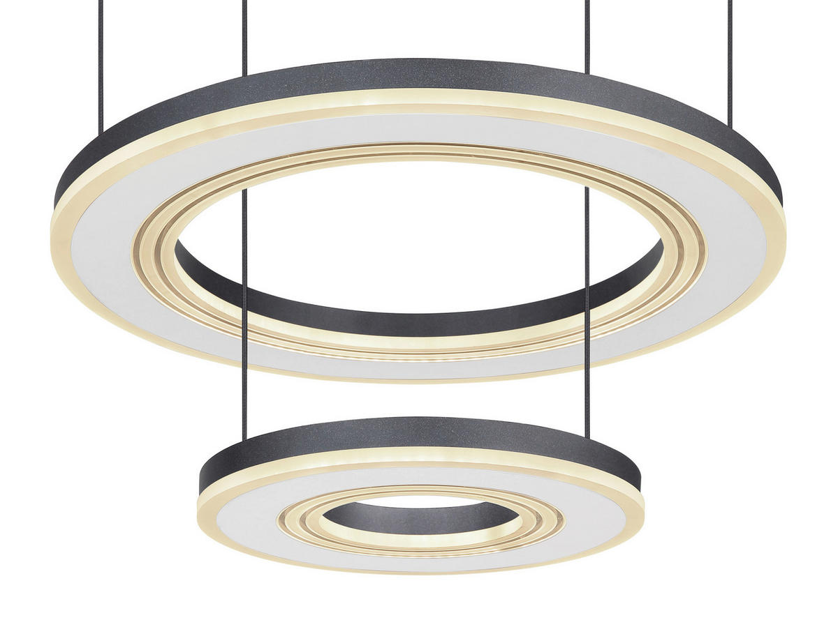 ZÁVESNÉ LED SVIETIDLO, 50/120 cm  - čierna/biela, Design, kov/plast (50/120cm)
