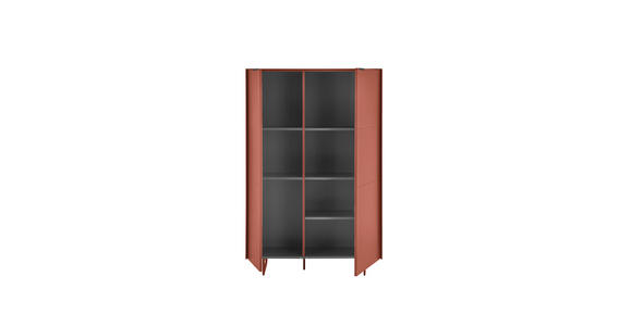 HIGHBOARD Schwarz, Rotbraun  95/134/38 cm  - Rotbraun/Schwarz, MODERN, Holzwerkstoff/Metall (95/134/38cm) - Carryhome