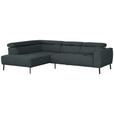 ECKSOFA in Struktur Dunkelgrau 205/280 cm - Dunkelgrau/Schwarz, Design, Textil/Metall (205/280cm) - Xora