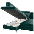 ECKSOFA  in Samt Grün  - Chromfarben/Grün, KONVENTIONELL, Textil/Metall (206/271cm) - Carryhome