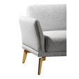 ECKSOFA Creme, Hellgrau Flachgewebe  - Eichefarben/Creme, Design, Holz/Textil (289/164cm) - Valnatura