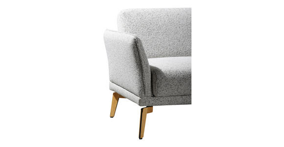 ECKSOFA Creme, Hellgrau Flachgewebe  - Eichefarben/Creme, Design, Holz/Textil (289/164cm) - Valnatura