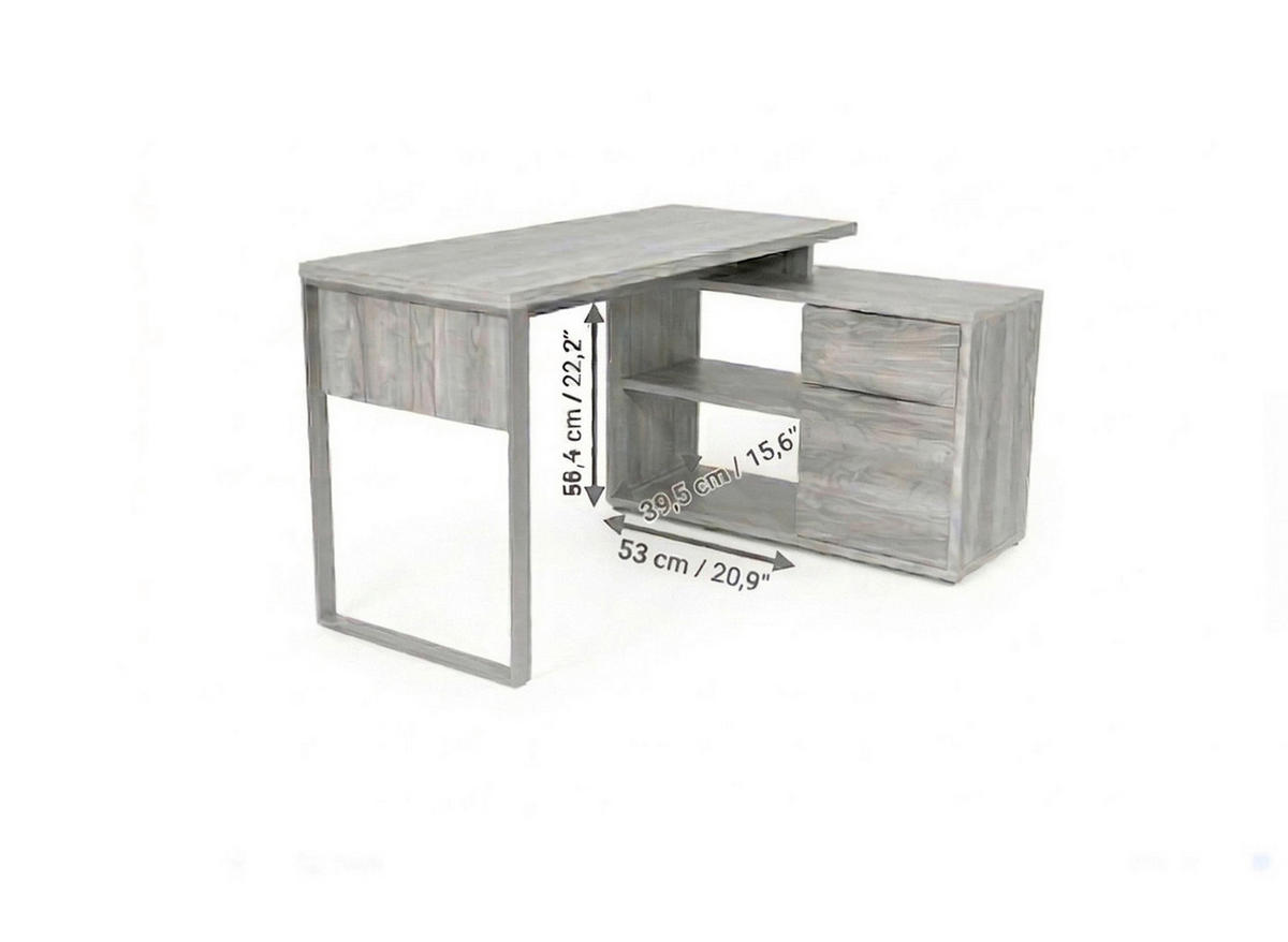 ECKSCHREIBTISCH 140/76/100 cm Walnussfarben Stauraum, seitenverkehrt montierbar, in verschiedenen Holz-Dekoren erhältlich  - Eichefarben/Anthrazit, LIFESTYLE, Holzwerkstoff/Metall (140/76/100cm) - MID.YOU