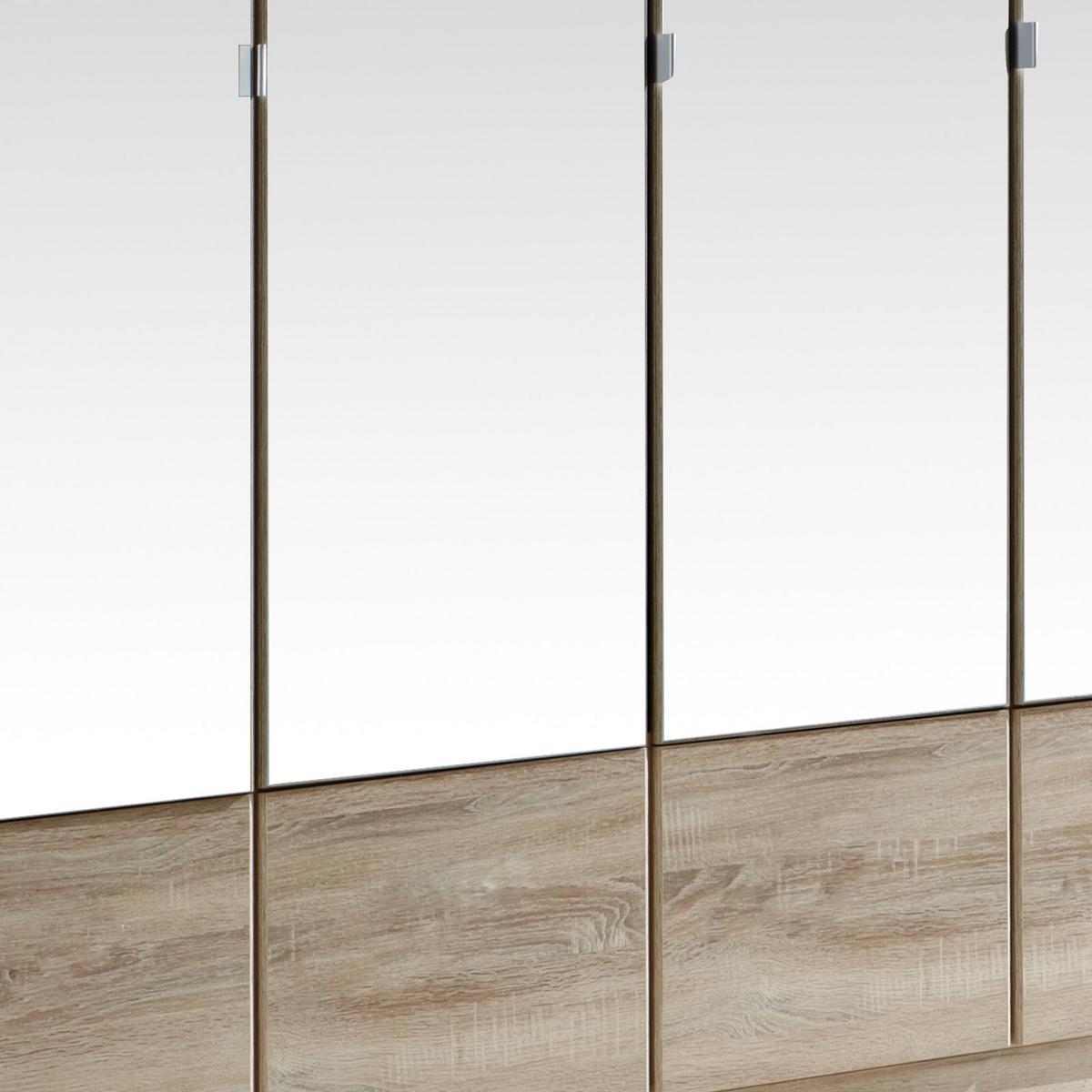 GARDEROB MED GÅNGJÄRN 180/199/58 cm 4-dörrar - aluminiumfärg/ekfärgad, Klassisk, metall/trämaterial (180/199/58cm) - MID.YOU