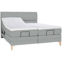 BOXSPRINGBETT 180/200 cm  in Grau  - Eichefarben/Grau, Konventionell, Holz/Textil (180/200cm) - Voleo