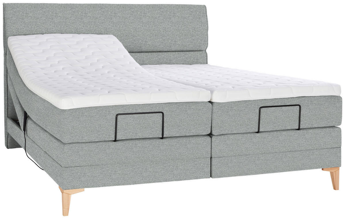 BOXSPRINGBETT 180/200 cm  in Grau  - Eichefarben/Grau, Konventionell, Holz/Textil (180/200cm) - Voleo