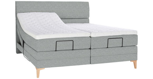 BOXSPRINGBETT 180/200 cm in Grau - Eichefarben/Grau, KONVENTIONELL, Holz/Textil (180/200cm) - Voleo