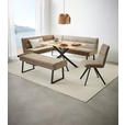 ECKBANK 159/217 cm Webstoff Schwarz, Taupe   - Taupe/Schwarz, Design, Textil/Metall (159/217cm) - Novel