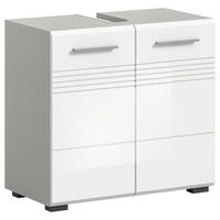 WASCHBECKENUNTERSCHRANK 60/56/32 cm  - Chromfarben/Weiß Hochglanz, MODERN, Holzwerkstoff/Kunststoff (60/56/32cm) - MID.YOU