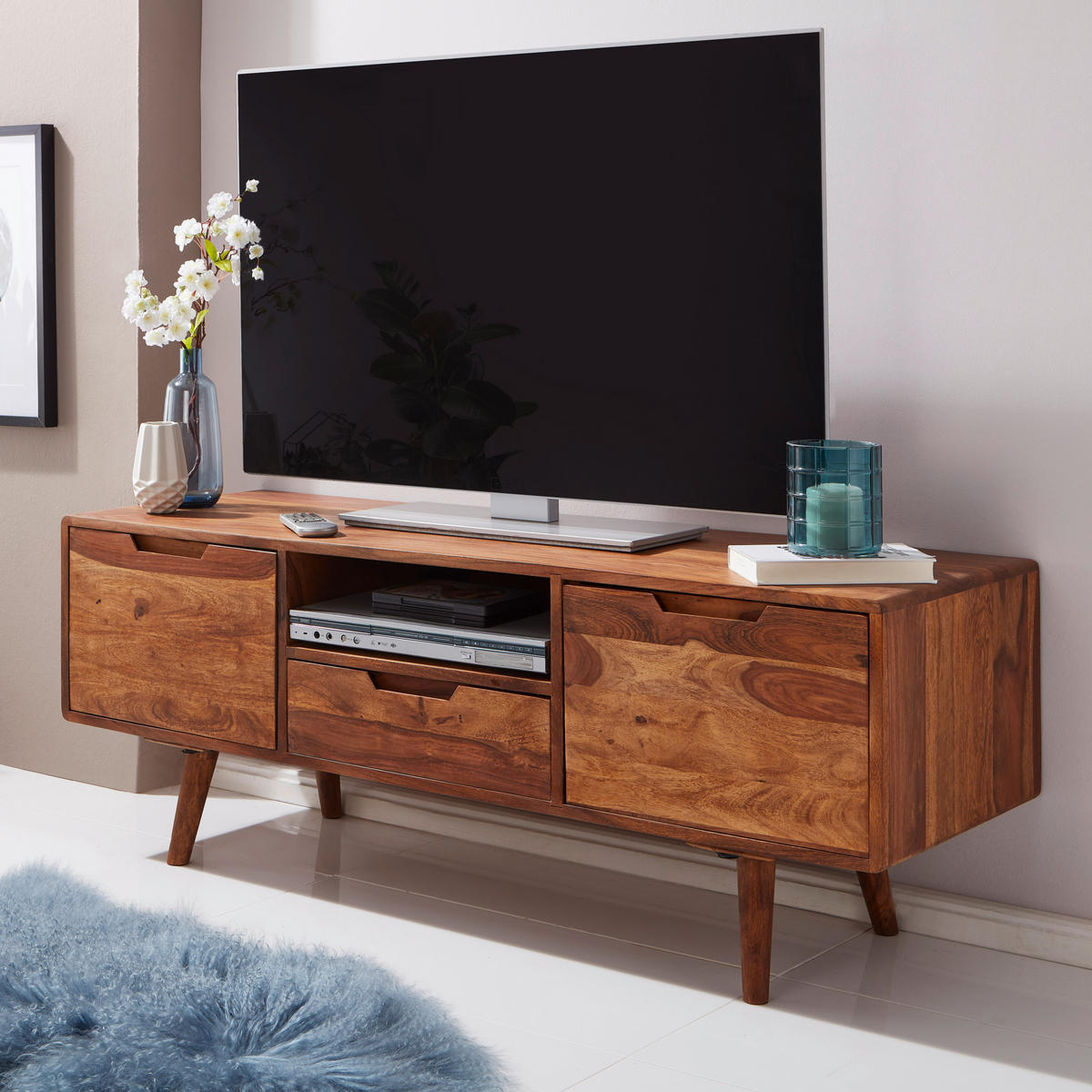 SIDEBOARD 135/51/45 cm  - Sheeshamfarben, Design, Holz (135/51/45cm) - MID.YOU