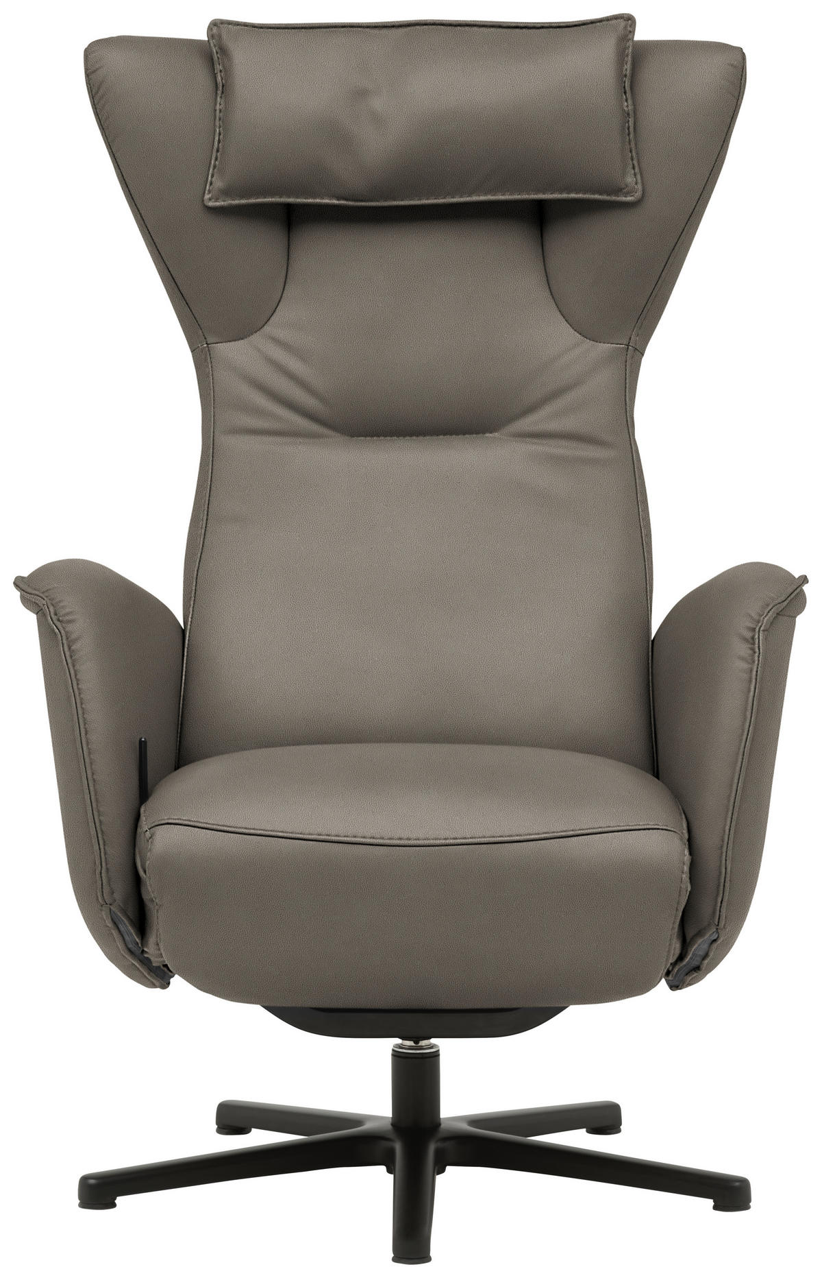 RELAXSESSEL Leder Graubraun  - Graubraun/Schwarz, Design, Leder/Metall (75/106/86cm) - Valdera