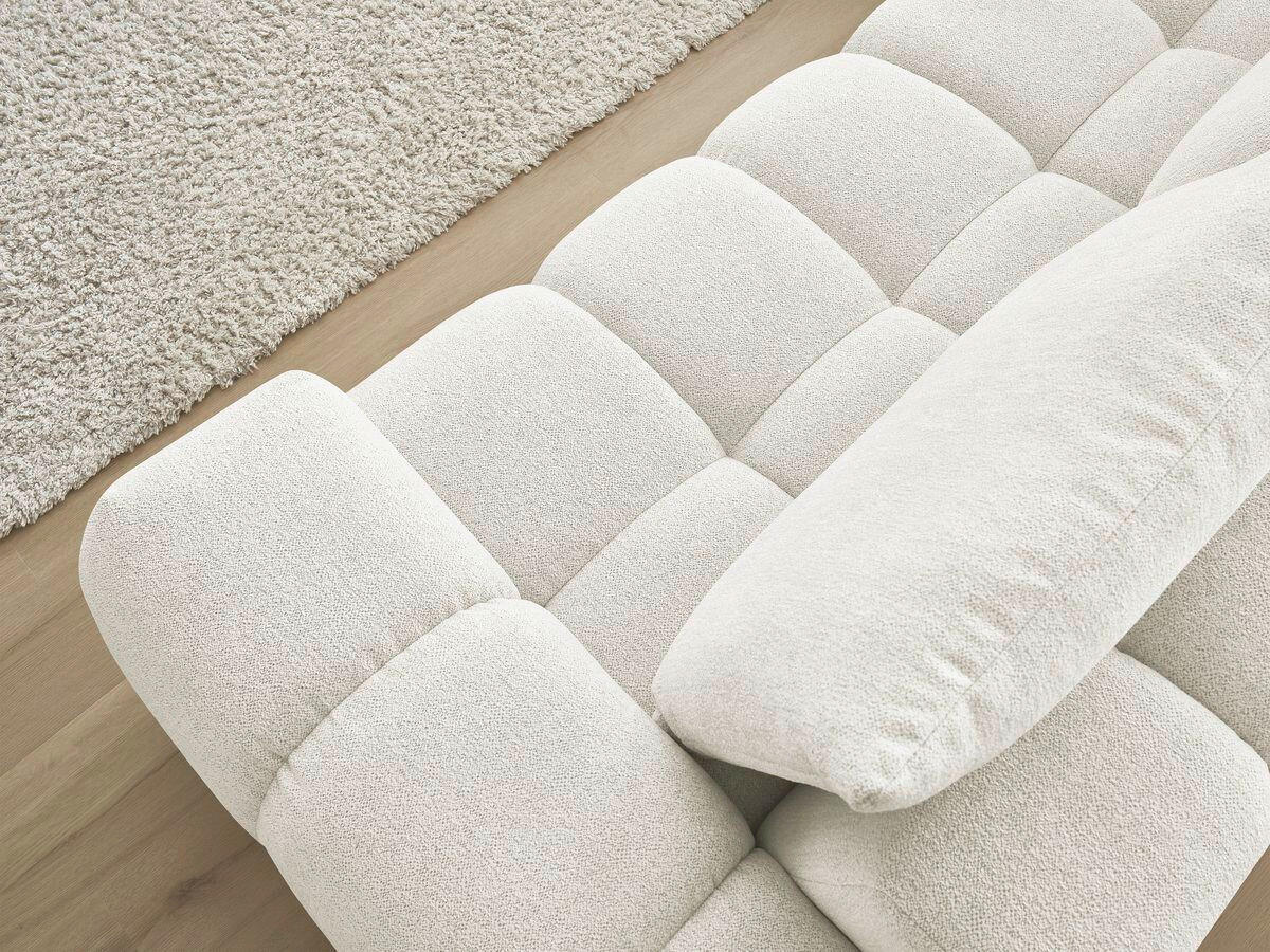 ECKSOFA Ottomane rechts  EVEREST Weiß Flachgewebe  - Schwarz/Weiß, MODERN, Kunststoff/Textil (352/210cm) - Livetastic