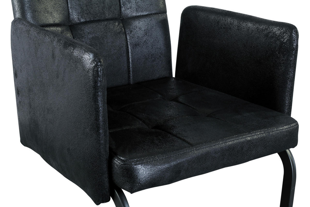ARMLEHNSTUHL  in Eisen Webstoff  - Schwarz, MODERN, Textil/Metall (52/91/59,5cm) - MID.YOU