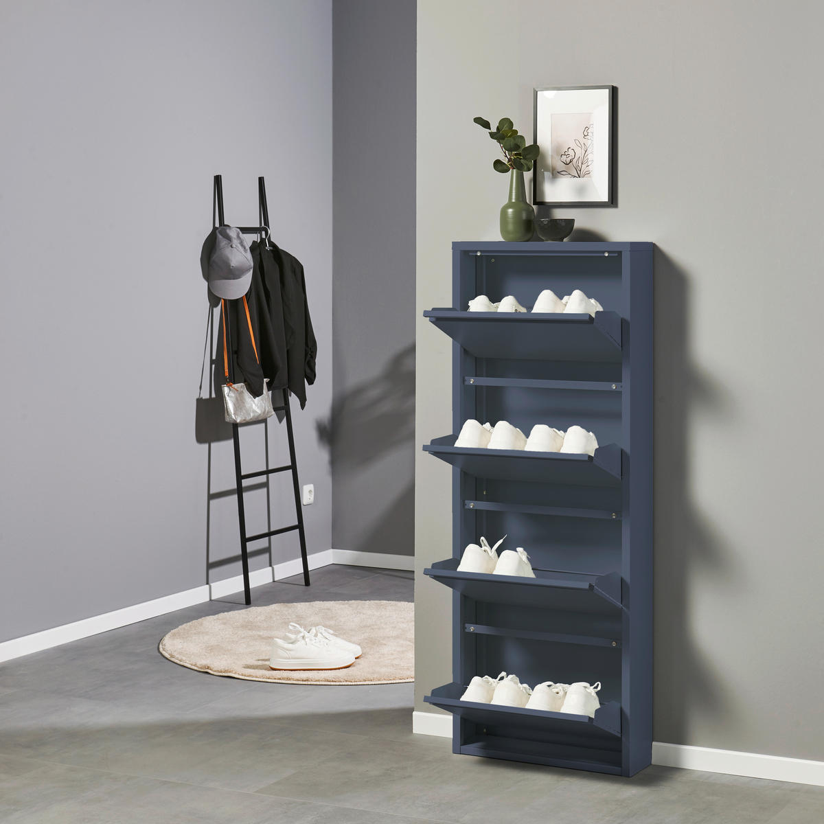 SCHUHKIPPER  in 51/137/16 cm  - Blau, MODERN, Metall (51/137/16cm) - Boxxx