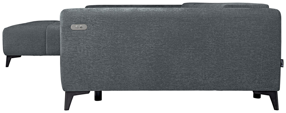 HÖRNSOFFA i chenille grå  - svart/grå, Klassisk, textil/plast (222/279cm) - MID.YOU