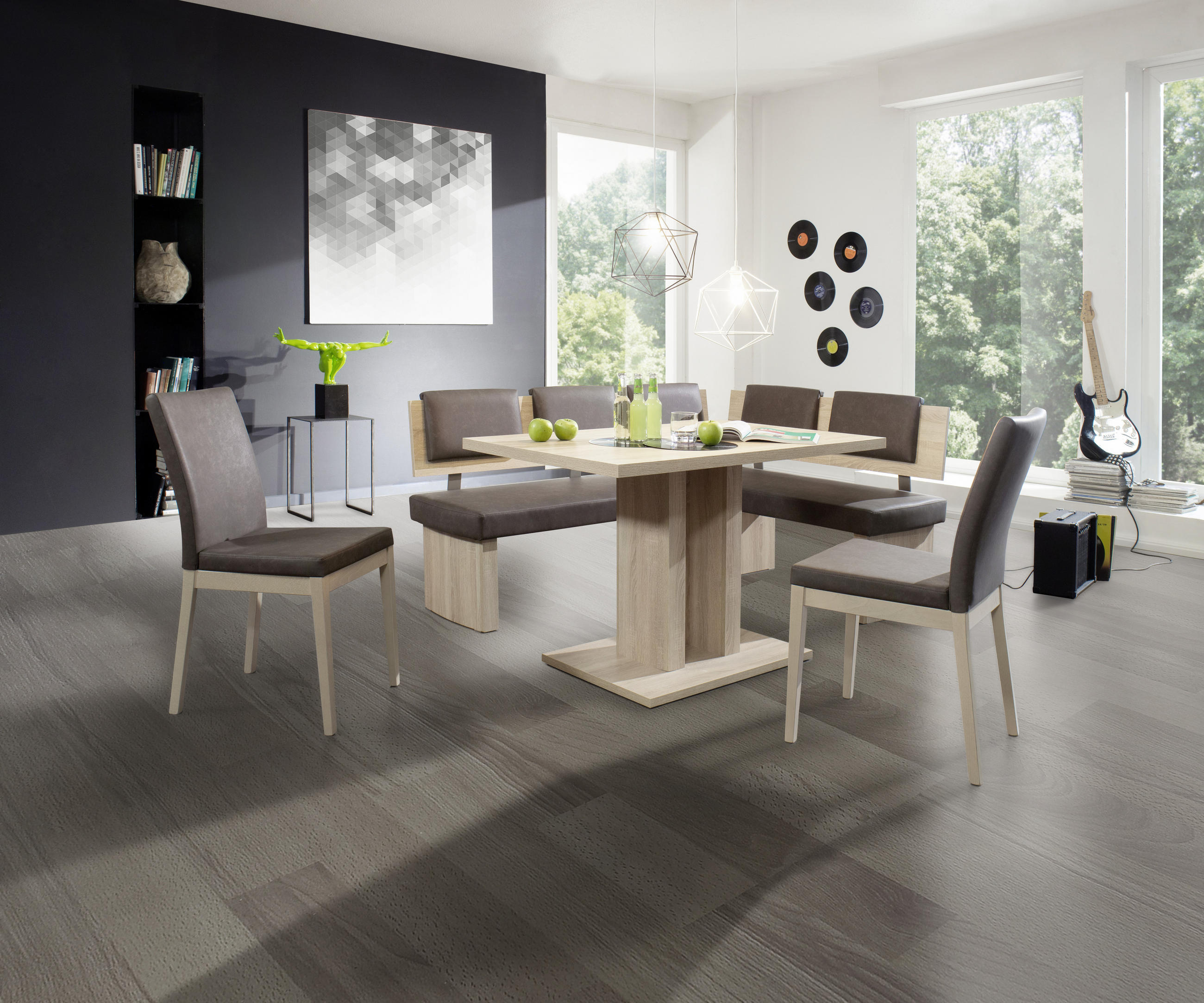 Thumbnail - Cantus Eckbank, Grau, Eiche, Textil, Uni, 4-Sitzer, 165x125 cm, Stoffauswahl, Typenauswahl, seitenverkehrt erhältlich, E...