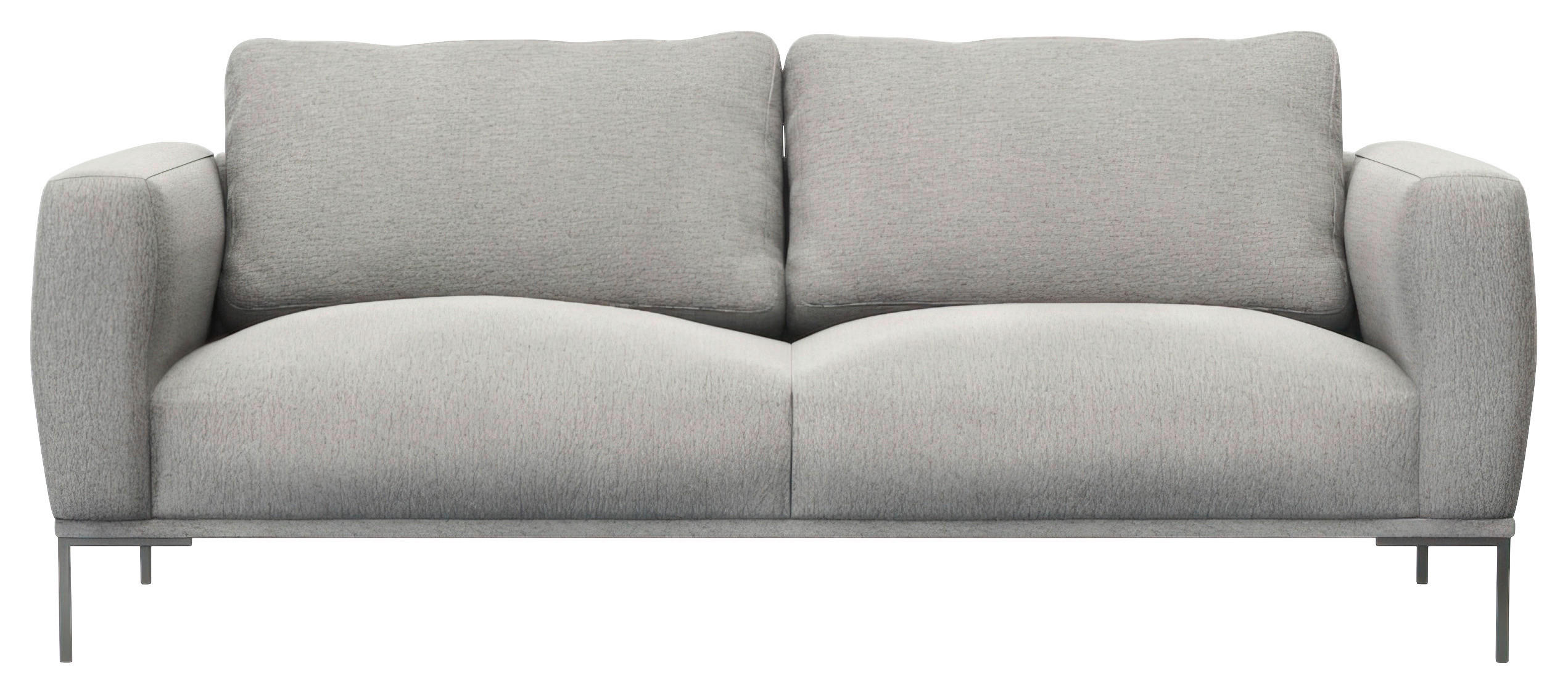 3-SITZER-SOFA Webstoff, Flachgewebe Grau  - Schwarz/Grau, Design, Textil/Metall (212/80,5/88cm) - Livetastic