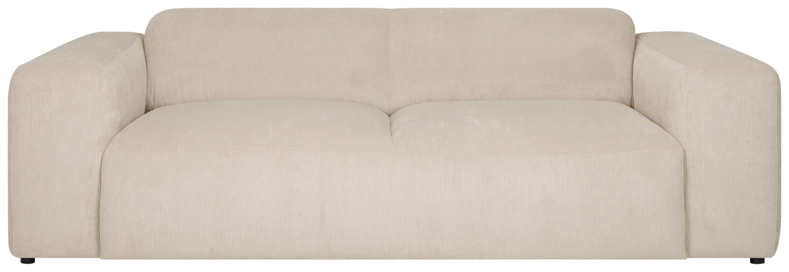 3-SITZER-SOFA Cord Beige  - Beige/Schwarz, Design, Kunststoff/Textil (247/75/104cm) - MID.YOU