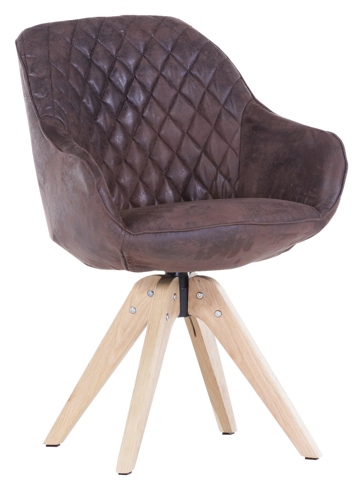 ARMLEHNSTUHL Mikrofaser Eichefarben, Dunkelbraun Eiche massiv Sitzfläche 360° drehbar  - Eichefarben/Dunkelbraun, LIFESTYLE, Holz/Textil (60/83/65cm) - Landscape