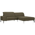 ECKSOFA  in Mikrofaser Khaki  273/203 cm  - Khaki/Schwarz, Design, Textil/Metall (273/203cm) - Johann Jakob