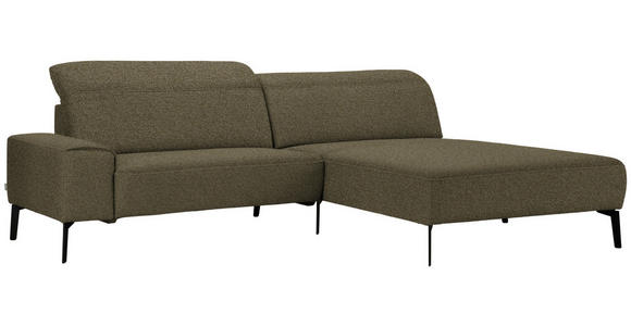 ECKSOFA  in Mikrofaser Khaki  273/203 cm  - Khaki/Schwarz, Design, Textil/Metall (273/203cm) - Johann Jakob