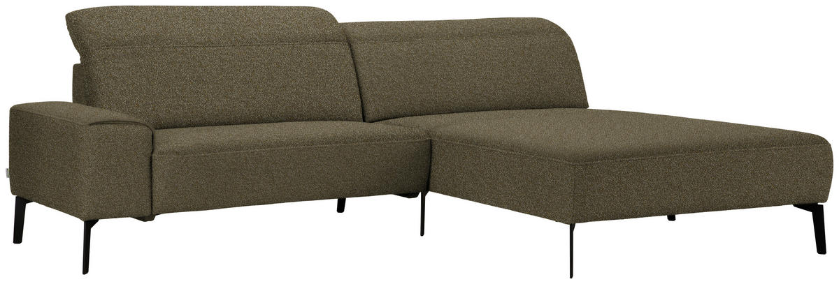 ECKSOFA in Mikrofaser Khaki  - Khaki/Schwarz, Design, Textil/Metall (273/203cm) - Johann Jakob