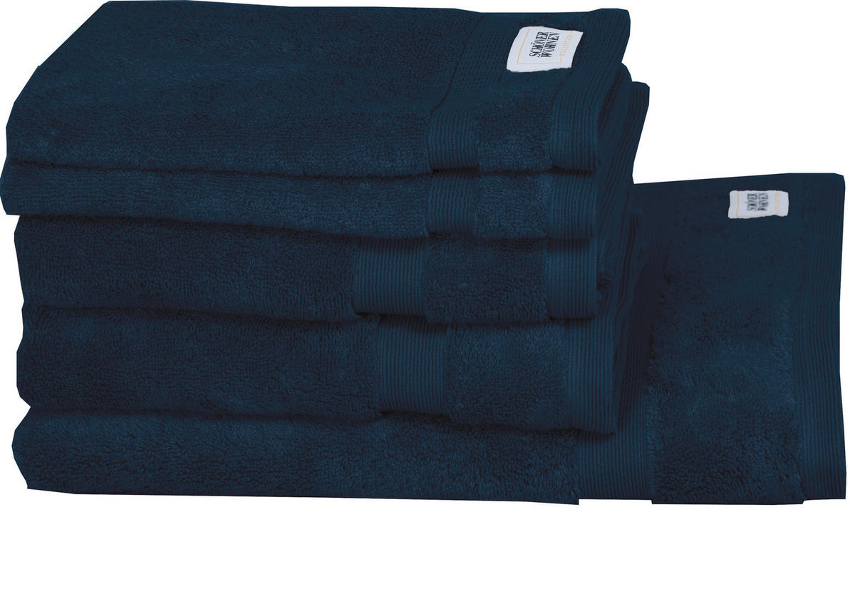 FROTTIERSET SW-Cuddly Dunkelblau 5-teilig  - Dunkelblau, Basics, Textil - Schöner Wohnen