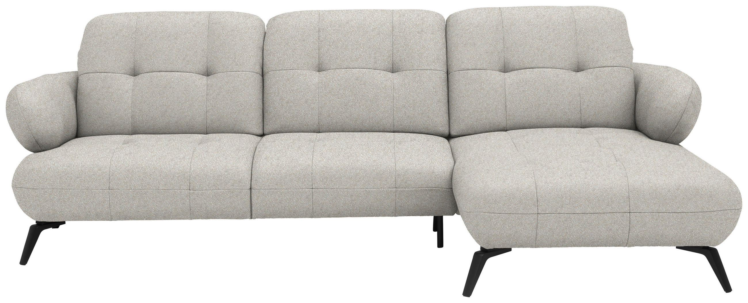 ECKSOFA Chenille Beige  - Beige/Schwarz, Design, Textil/Metall (282/189cm) - Novel