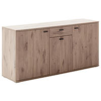 SIDEBOARD 149/78/44 cm  in Eichefarben  - Eichefarben/Anthrazit, Design, Holzwerkstoff/Metall (149/78/44cm) - MID.YOU